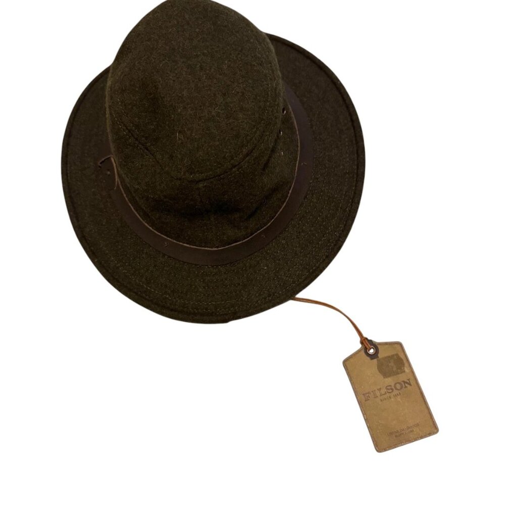Filson Wool Packer Hat Ear Flaps Forest Green Small Made in USA